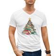 All Booked For Christmas Book Christmas Tree Lights Xmas Men's V-Neck T-Shirt