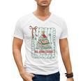 All Booked For Christmas Book Xmas Tree Coquette Bow Lights Men's V-Neck T-Shirt All Booked For Christmas Book Xmas Tree Coquette Bow Lights Men's V-Neck T-Shirt