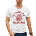 All Booked For Valentines Bow Heart Book Lover Valentine Day Men's V-Neck T-Shirt