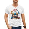 “Books Coffee & Yarn Enthusiast Cozy Reader Men's V-Neck T-Shirt