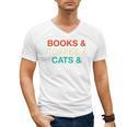 Books Coffee Cats Social Justice Men's V-Neck T-Shirt Books Coffee Cats Social Justice Men's V-Neck T-Shirt