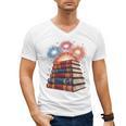 Books Fireworks 4th Of July Bookworm Patriotic Reader Men's V-Neck T-Shirt Books Fireworks 4th Of July Bookworm Patriotic Reader Men's V-Neck T-Shirt