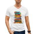 Books Painting Colorful Art Abstract Graphic Books Men's V-Neck T-Shirt