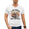 I Like Books More Than People Glasses Men's V-Neck T-Shirt I Like Books More Than People Glasses Men's V-Neck T-Shirt
