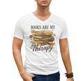 Books Are My Therapy Vintage Book Lover Daisy Art Men's V-Neck T-Shirt Books Are My Therapy Vintage Book Lover Daisy Art Men's V-Neck T-Shirt