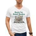 Born To Read Books Forced To Read Emails Book Lover Men's V-Neck T-Shirt