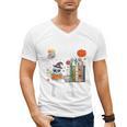 Carve Out Time To Read Halloween Ghost Books Raglan Baseball Tee Men's V-Neck T-Shirt