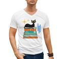 Cat And Books Retro Midcentury Mid Century Aesthetic Men's V-Neck T-Shirt Cat And Books Retro Midcentury Mid Century Aesthetic Men's V-Neck T-Shirt