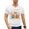 Cat Fall In Love With Reading Book Lover Autumn Men's V-Neck T-Shirt Cat Fall In Love With Reading Book Lover Autumn Men's V-Neck T-Shirt