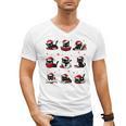 Cat Reading Books Lover Christmas Cat Lover Xmas Men's V-Neck T-Shirt