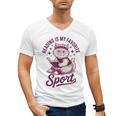 Cat Reading Is My Favorite Sport Retro Book Lover Men's V-Neck T-Shirt