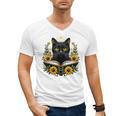 Cat For Women Book Lover Cute Cat And Book Men's V-Neck T-Shirt Cat For Women Book Lover Cute Cat And Book Men's V-Neck T-Shirt
