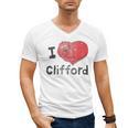 Clifford The Big Red Dog I Heart Clifford Childrens Books Men's V-Neck T-Shirt Clifford The Big Red Dog I Heart Clifford Childrens Books Men's V-Neck T-Shirt