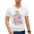 Cute Book Lover Frog Pretty Girls Read Books Kawaii Reading Men's V-Neck T-Shirt Cute Book Lover Frog Pretty Girls Read Books Kawaii Reading Men's V-Neck T-Shirt