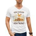 Cute Fox Stay Clever Read Books For Librarian Or Bookworm Men's V-Neck T-Shirt