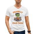 Cute Halloween Teacher Librarian Frankenstein Reading Books Men's V-Neck T-Shirt Cute Halloween Teacher Librarian Frankenstein Reading Books Men's V-Neck T-Shirt