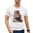 Cute Red Panda Reading Book Animal Bookworm Men's V-Neck T-Shirt
