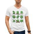 Cute Shamrock Reading St Patricks Day Teacher Book Lovers Men's V-Neck T-Shirt Cute Shamrock Reading St Patricks Day Teacher Book Lovers Men's V-Neck T-Shirt