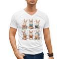 Cute Teacher Bunny Rabbit Reading Easter Bunnies Book Lovers Men's V-Neck T-Shirt Cute Teacher Bunny Rabbit Reading Easter Bunnies Book Lovers Men's V-Neck T-Shirt