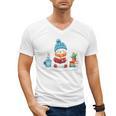 Cute Winter Cozy Snowman Reading Book Lovers Xmas Snowman Men's V-Neck T-Shirt Cute Winter Cozy Snowman Reading Book Lovers Xmas Snowman Men's V-Neck T-Shirt