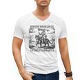 Defend Your Local Public Library Cat Knight Book Lover Men's V-Neck T-Shirt