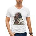 Dog Book Flower Men's V-Neck T-Shirt Dog Book Flower Men's V-Neck T-Shirt