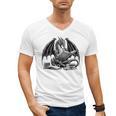 Dragon Reading Book Bookworm Books Dragon Learning Men's V-Neck T-Shirt