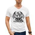 Dragon Reading Book Bookworm Books Dragon Lover Learning Men's V-Neck T-Shirt
