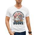 Easily Distracted By Books Read Goose Lover Bookworm Reading Men's V-Neck T-Shirt