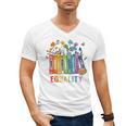 Equal Rights Book Flower Equality Peace Love Kindness Book Men's V-Neck T-Shirt Equal Rights Book Flower Equality Peace Love Kindness Book Men's V-Neck T-Shirt