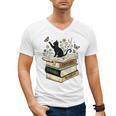 Fantasy Drama Tragedy Cat Book Lover Reading Humor Men's V-Neck T-Shirt Fantasy Drama Tragedy Cat Book Lover Reading Humor Men's V-Neck T-Shirt