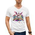 In My Fantasy Era Magic Dragon Book Men's V-Neck T-Shirt In My Fantasy Era Magic Dragon Book Men's V-Neck T-Shirt