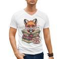 Fox Read Books Be Kind Stay Weird Reader Cute Nerd Bookworm Men's V-Neck T-Shirt