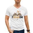 Freadom Anti Banned Books Lovers Reading Librarian Bookworm Men's V-Neck T-Shirt