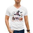 Ghost Reading Book Coquette Bow Halloween Girl Toddler Kid Premium Men's V-Neck T-Shirt