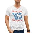 Girl Reading Book Summer Beach Vacation For Book Lover Men's V-Neck T-Shirt