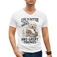 Great Pyrenees Dog Breed Life Is Better With Books And Great Men's V-Neck T-Shirt Great Pyrenees Dog Breed Life Is Better With Books And Great Men's V-Neck T-Shirt
