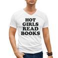 Hot Girls Read Books Lover Bookworm Librarian Book Reading Men's V-Neck T-Shirt