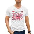 HUGvyn One Loved Teacher Valentine Book Heart Reading Bow Men's V-Neck T-Shirt HUGvyn One Loved Teacher Valentine Book Heart Reading Bow Men's V-Neck T-Shirt