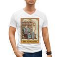 Introvert Homebody Awkward Skeleton The Homebody Tarot Card Men's V-Neck T-Shirt