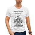 Introvert Read Spicy Books Lover Bookworm Skeleton Reading Men's V-Neck T-Shirt