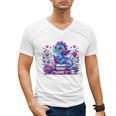 Just A Girl Who Loves Dragons And Books Cute Dragon Reading Premium Tri-Blend Men's V-Neck T-Shirt