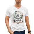 Just One More Chapter Bookish Book Reading Botanical Men's V-Neck T-Shirt