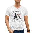 Life Better With 2 Cats Books Kitten Kitty Women Girls Kids Men's V-Neck T-Shirt