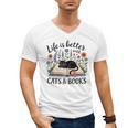 Life Is Better With Cats And Books Men's V-Neck T-Shirt