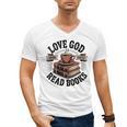 Love God Drink Coffee Read Books – Vintage Spiritual Reading Men's V-Neck T-Shirt