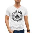 Love God Drink Coffee Read Books Christian Book Lover Men's V-Neck T-Shirt
