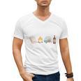 The Perfect Weekend Camping Essentials Wine Books Campfire Men's V-Neck T-Shirt The Perfect Weekend Camping Essentials Wine Books Campfire Men's V-Neck T-Shirt
