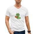 Professional Bookworm Reading Lover Cute Worm Glasses Book Men's V-Neck T-Shirt