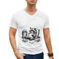 Raccoon Reading A Book Vintage Trash Reader Men's V-Neck T-Shirt